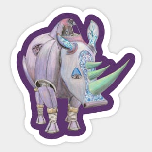 Crash of Rhinos Mechanical Rhino Tyrian Raptor Sticker